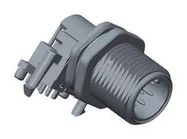 SENSOR CONN, M12, R/A PLUG, 5P/PANEL/PCB