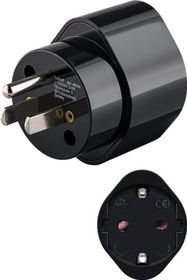 Travel Adapter Europe to USA/Japan, black - for connecting devices from Europe (Type F) to sockets in USA/Japan (Type B)