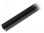 Profiles for LED modules; black; L: 1m; UNI12; aluminium; surface TOPMET