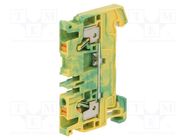 Splice terminal: rail; 2.5mm2; ways: 1; terminals: 2; yellow-green WEIDMÜLLER