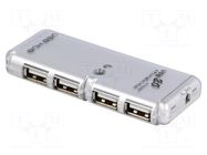 Hub USB; USB A socket x4,USB A plug; USB 2.0; PnP; white; 480Mbps GOOBAY