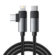 Cable USB Essager EXCTTL-WL0G-P USB-C to lightning+USB-C 65W 1m (gray), Essager