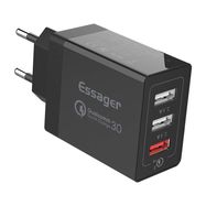 Wall charger Essager ECTQC3-FBB01 3xUSB 30W (black), Essager