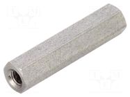 Screwed spacer sleeve; 25mm; Int.thread: M3; hexagonal DREMEC