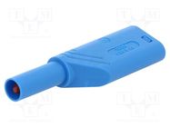 Connector: 4mm banana; plug; 24A; 1kVDC; blue; 0.5÷2.5mm2; on cable HIRSCHMANN T&M