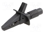 Crocodile clip; 10A; black; max.25mm; Connection: 4mm socket CLIFF