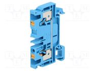 Splice terminal: rail; 4mm2; ways: 1; terminals: 2; blue; wemid; TS35 WEIDMÜLLER