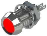 LED PANEL INDICATOR, RED, 12.7MM, 28VDC