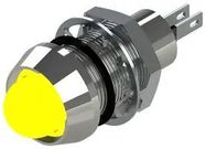 LED PANEL IND, YELLOW, 12.7MM, 24VDC