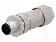 Connector: M12; plug; PIN: 3; male; A code-DeviceNet / CANopen AMPHENOL LTW