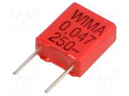 Capacitor: polypropylene; 47nF; 3.5x8.5x7.2mm; THT; ±5%; 5mm WIMA