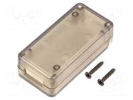 Enclosure: for USB; X: 25mm; Y: 50mm; Z: 15.5mm; ABS HAMMOND