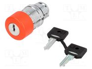 Switch: emergency stop with key; 22mm; Stabl.pos: 2; red; none 