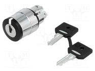 Switch: rotary with key; 22mm; Stabl.pos: 2; black; none; IP66 SCHNEIDER ELECTRIC