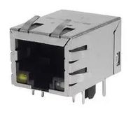 RJ45 CONN, R/A JACK, 1PORT, 8P8C, TH