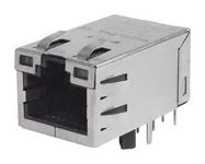 RJ45 CONN, R/A JACK, 1PORT, 8P8C, TH