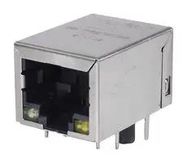 RJ45 CONN, R/A JACK, 1PORT, 8P8C, TH
