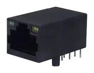 RJ45 CONN, R/A JACK, 1PORT, 8P8C, TH
