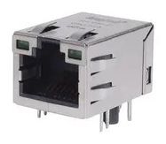 RJ45 CONN, R/A JACK, 1PORT, 8P8C, TH