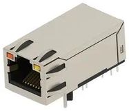 RJ45 CONN, R/A JACK, 1PORT, 8P8C, TH