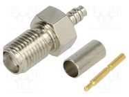 Connector: SMA; plug; reverse,female; straight; 50Ω; RG316; crimped UNICON