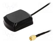 Antenna; GPS; 3dBi; RHCP; magnet; 50Ω; 48x39x14mm; -40÷85°C; Len: 3m SR PASSIVES