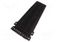 Hook and loop fastener; L: 180mm; W: 12mm; black; 20pcs; Ømax: 40mm KSS WIRING