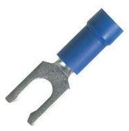 TERMINAL, FORK, #8, 18-14AWG, BLU