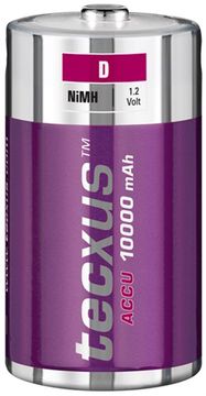 Rechargeable D (Mono)/HR20 Rechargeable - 10000 mAh, 10 pcs. in box, pink-silver - Nickel-metal hydride battery (NiMH), 1.2 V