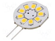 LED lamp; warm white; G4; 12VDC; 12VAC; 120lm; P: 1.5W; 140°; 2800K Goobay