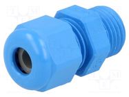 Cable gland; PG7; IP68; polyamide; blue; UL94V-0; HSK-K HUMMEL