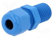 Cable gland; with long thread; M12; 1.5; IP68; polyamide; blue HUMMEL