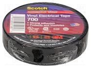 Tape: electrical insulating; W: 19mm; L: 20m; Thk: 0.177mm; black 3M