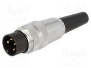 Connector: M16; plug; male; soldering; for cable; PIN: 4; 5A; 250V 