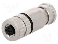 Connector: M12; plug; PIN: 4; female; A code-DeviceNet / CANopen HARTING