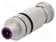 Connector: M12; plug; PIN: 5; male; B code-Profibus; for cable; IP67 HARTING