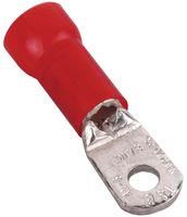 TERMINAL, RING TONGUE, 1/4IN, CRIMP, RED