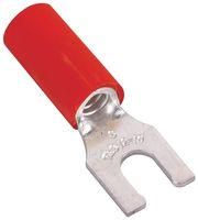 TERMINAL, SPADE/FORK, #8, CRIMP, RED