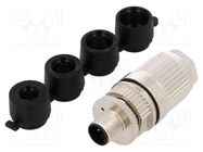 Connector: M12; plug; PIN: 5; male; L code-Power; for cable; IDC HARTING