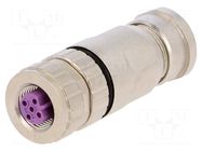Connector: M12; plug; PIN: 5; female; 60V; straight; IP67; for cable HARTING