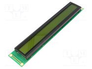 Display: LCD; alphanumeric; STN Positive; 40x2; yellow-green; LED RAYSTAR OPTRONICS