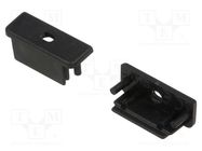 Cap for LED profiles; black; 2pcs; ABS; with hole; SURFACE14 TOPMET