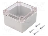 Enclosure: multipurpose; X: 80mm; Y: 82mm; Z: 55mm; ABS; grey; gasket KRADEX