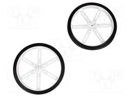 Wheel; white; Shaft: D spring; push-in; Ø: 80mm; Shaft dia: 3mm POLOLU