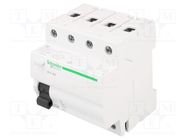 RCD breaker; Inom: 25A; Ires: 30mA; Poles: 4; 400VAC; IP20; 1÷25mm2 SCHNEIDER ELECTRIC