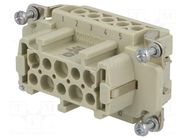 Connector: HDC; contact insert; female; 16A; 90V; Han® Ex; PIN: 10 HARTING