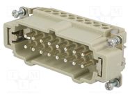 Connector: HDC; contact insert; male; Han® Ex; PIN: 16; 16+PE; 16A HARTING