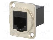 Coupler; FT; Cat: 6; Layout: 8p8c; RJ45 socket,both sides; 19x24mm CLIFF