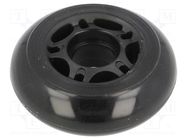 Wheel; black; Shaft: smooth; push-in; Ø: 70mm; Plating: polyurethane POLOLU