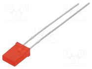 LED; rectangular; 5x2mm; red; 25÷32mcd; 146°; Front: flat; 20mA LUCKYLIGHT